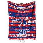 personalized la tech layered florals blue white quilt blanket best selling