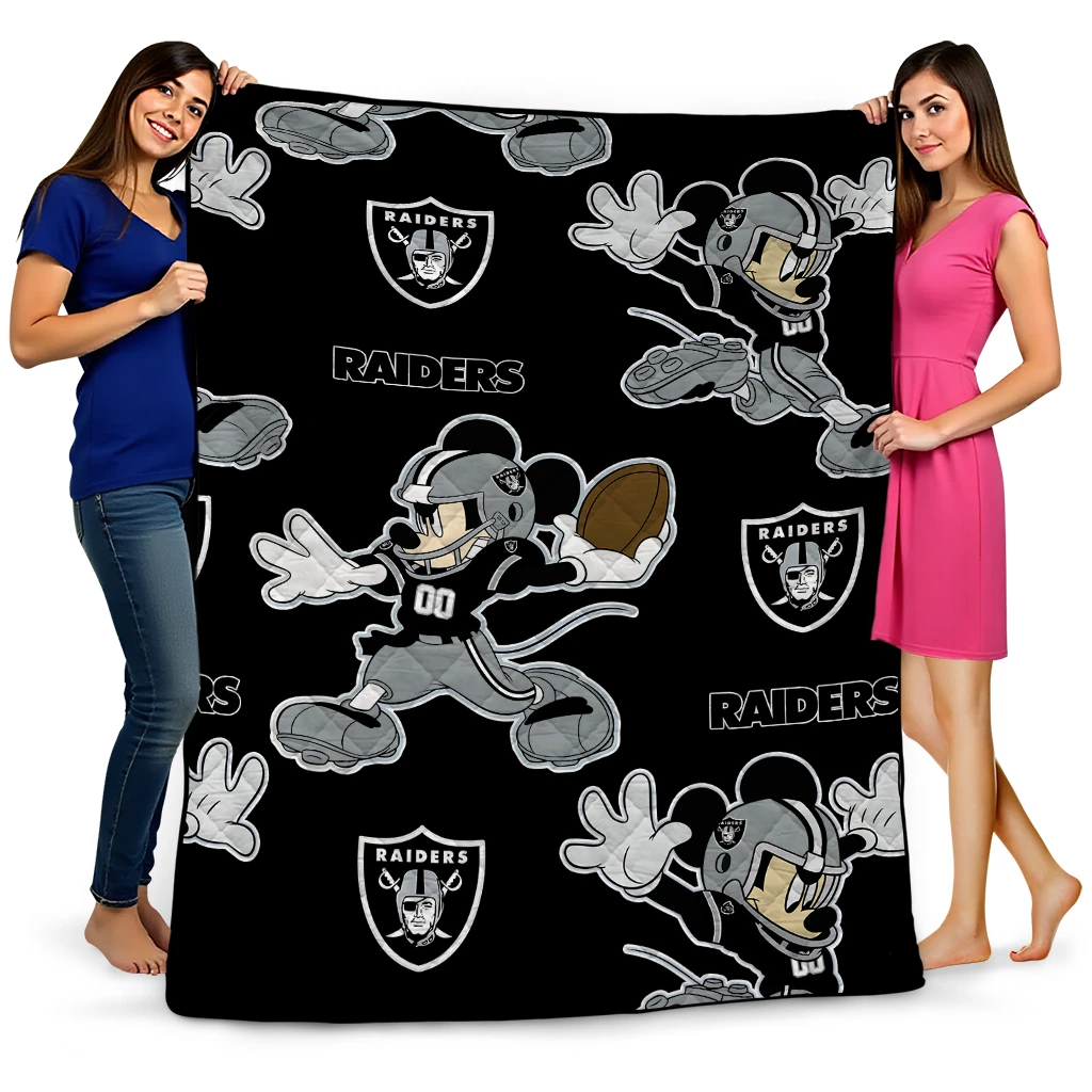 personalized las vegas raiders mickey football black quilt blanket best selling personalized las vegas raiders mickey football black quilt blanket best selling
