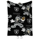 personalized las vegas raiders mickey football black quilt blanket best selling