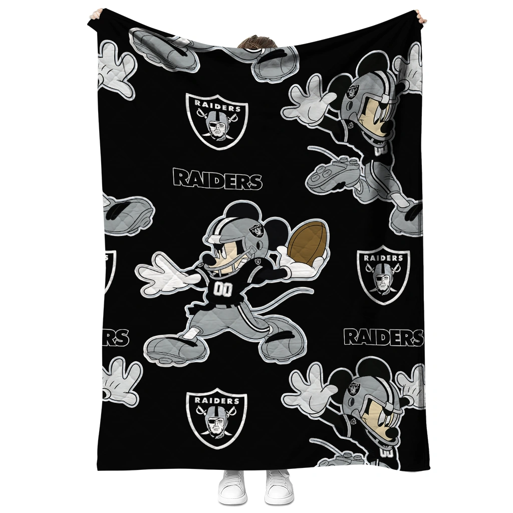 personalized las vegas raiders mickey football black quilt blanket fashion forward personalized las vegas raiders mickey football black quilt blanket fashion forward