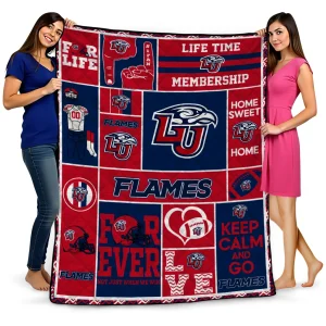 personalized liberty flames helmet passion red quilt blanket best selling