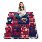 personalized liberty flames helmet passion red quilt blanket best selling