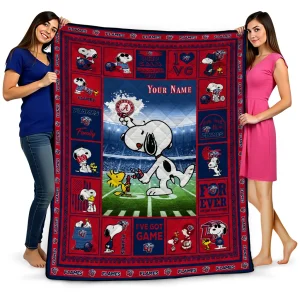 personalized liberty flames snoopy coach red quilt blanket best selling