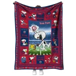 personalized liberty flames snoopy coach red quilt blanket best selling