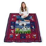 personalized liberty flames snoopy coach red quilt blanket best selling