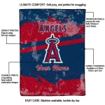 personalized los angeles angels brushstroke layers blue quilt blanket best selling