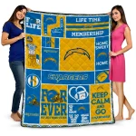 personalized los angeles chargers helmet passion blue quilt blanket best selling