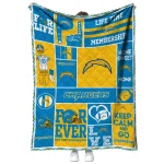 personalized los angeles chargers helmet passion blue quilt blanket best selling