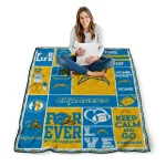 personalized los angeles chargers helmet passion blue quilt blanket best selling