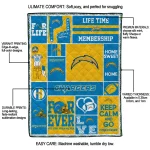 personalized los angeles chargers helmet passion blue quilt blanket best selling