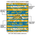 personalized los angeles chargers layered florals blue white quilt blanket best selling