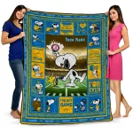 personalized los angeles chargers snoopy coach blue quilt blanket best selling
