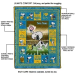 personalized los angeles chargers snoopy coach blue quilt blanket best selling