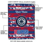 personalized los angeles clippers layered florals red white quilt blanket best selling