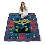 personalized los angeles dodgers yody baby motif blue quilt blanket best selling