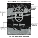 personalized los angeles kings brushstroke layers black quilt blanket best selling