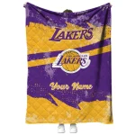 personalized los angeles lakers brushstroke layers purple quilt blanket best selling