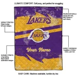 personalized los angeles lakers brushstroke layers purple quilt blanket best selling