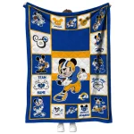 personalized los angeles rams mickey crimson blue white quilt blanket best selling