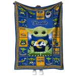 personalized los angeles rams yody baby pattern blue quilt blanket best selling