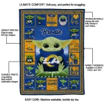 personalized los angeles rams yody baby pattern blue quilt blanket best selling