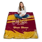 personalized louisiana monroe warhawks brushstroke layers red quilt blanket best selling