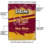 personalized louisiana monroe warhawks brushstroke layers red quilt blanket best selling