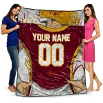 Personalized Louisiana-Monroe Warhawks Player Sketch Red Gray Quilt Blanket 1 personalized louisiana monroe warhawks player sketch red gray quilt blanket best selling