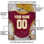 personalized louisiana monroe warhawks player sketch red gray quilt blanket best selling