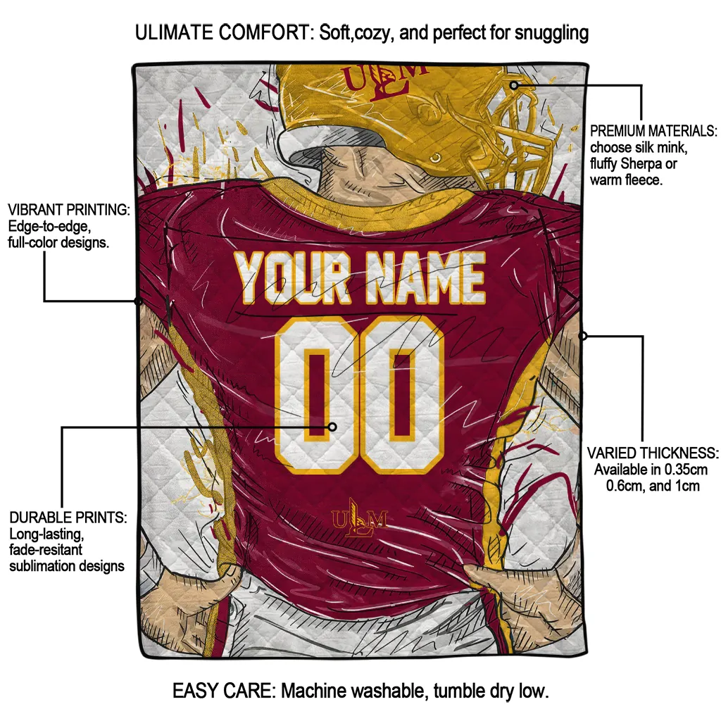 personalized louisiana monroe warhawks player sketch red gray quilt blanket latest model personalized louisiana monroe warhawks player sketch red gray quilt blanket latest model
