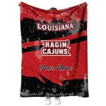 personalized louisiana ragin cajuns brushstroke layers red quilt blanket best selling