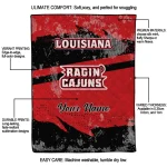 personalized louisiana ragin cajuns brushstroke layers red quilt blanket best selling