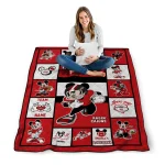 personalized louisiana ragin cajuns mickey crimson red white quilt blanket best selling