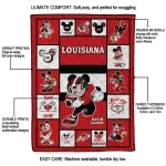 personalized louisiana ragin cajuns mickey crimson red white quilt blanket best selling