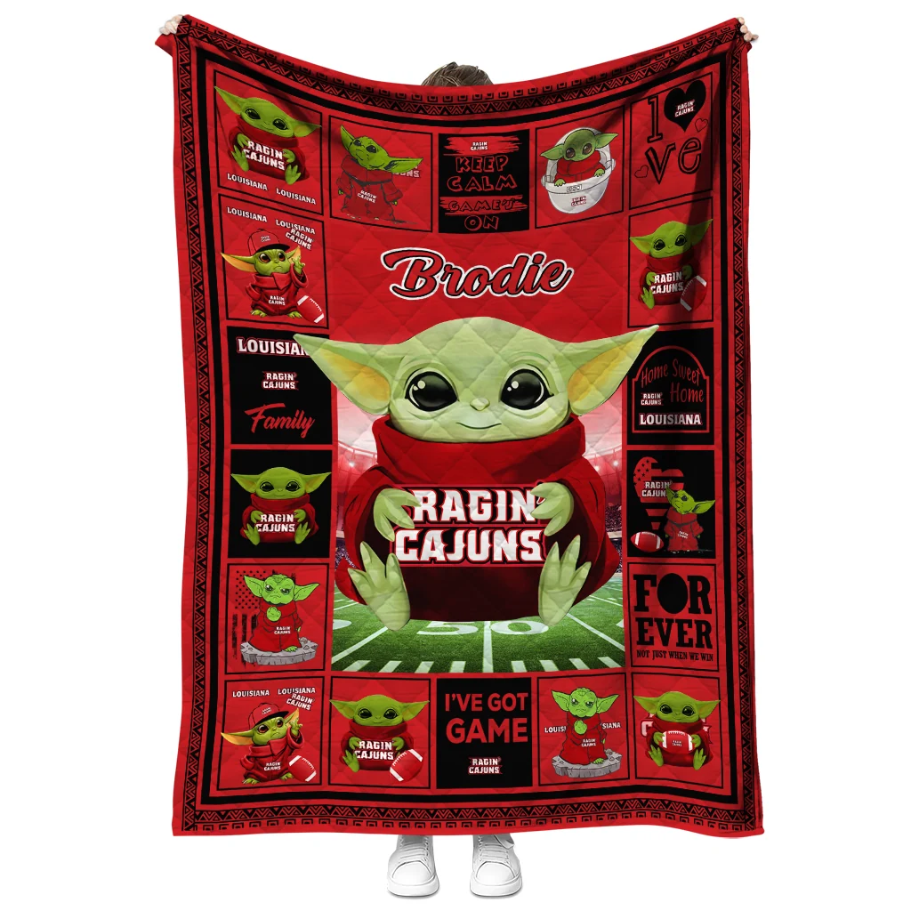 personalized louisiana ragin cajuns yody baby pattern red quilt blanket fashion forward personalized louisiana ragin cajuns yody baby pattern red quilt blanket fashion forward