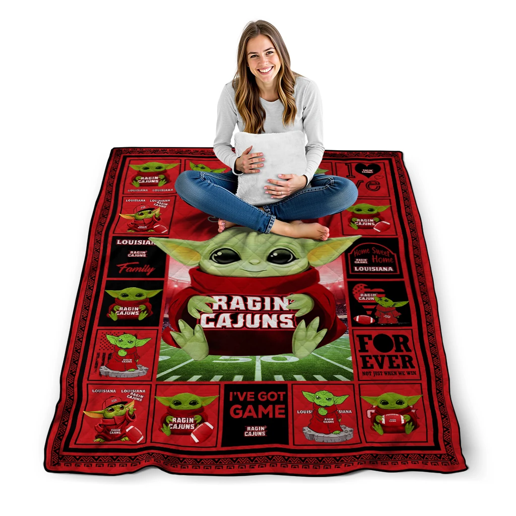 personalized louisiana ragin cajuns yody baby pattern red quilt blanket high quality personalized louisiana ragin cajuns yody baby pattern red quilt blanket high quality