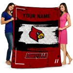 personalized louisville cardinals grunge patch red white quilt blanket best selling