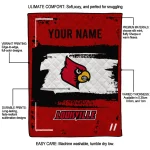 personalized louisville cardinals grunge patch red white quilt blanket best selling