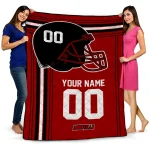 personalized louisville cardinals helmet theme red quilt blanket best selling