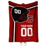 personalized louisville cardinals helmet theme red quilt blanket best selling