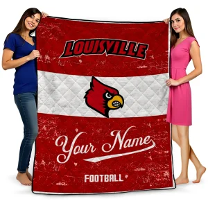 personalized louisville cardinals hibiscus burst red white quilt blanket best selling