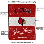 personalized louisville cardinals hibiscus burst red white quilt blanket best selling