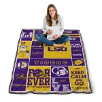 personalized lsu tigers helmet passion purple quilt blanket best selling