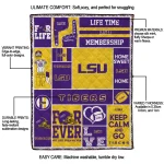 personalized lsu tigers helmet passion purple quilt blanket best selling