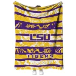 personalized lsu tigers layered florals purple white quilt blanket best selling