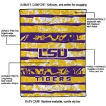 personalized lsu tigers layered florals purple white quilt blanket best selling