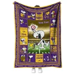 personalized lsu tigers snoopy coach purple quilt blanket best selling