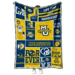 personalized marquette golden eagles helmet passion blue quilt blanket best selling
