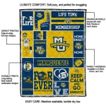personalized marquette golden eagles helmet passion blue quilt blanket best selling