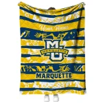 personalized marquette golden eagles layered florals blue white quilt blanket best selling